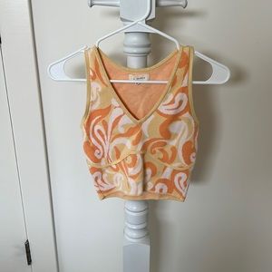 PACSUN/LA Hearts Size XS Yellow/Orange Retro Tank Top